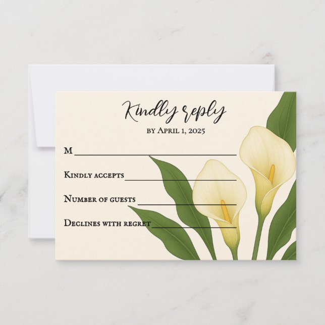 Flüsternummer der RSVP-Karte RSVP Karte (Vorderseite)