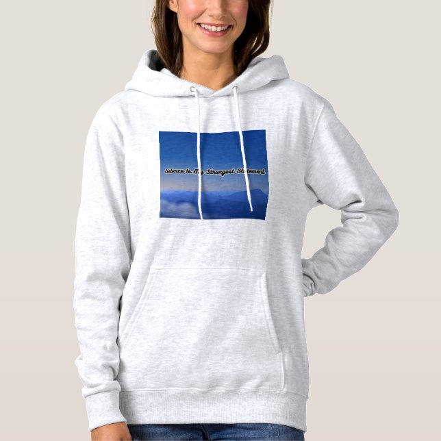 "flüstert laut: Der Power der rosa Stille" Hoodie (Vorderseite)