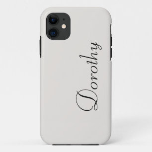 Flüsterweiß Solid Color Minimalistischer Name Case-Mate iPhone Hülle
