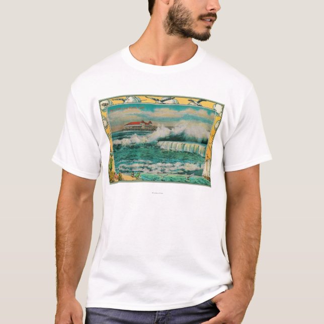 Flut in Long Beach, Kalifornien T-Shirt (Vorderseite)