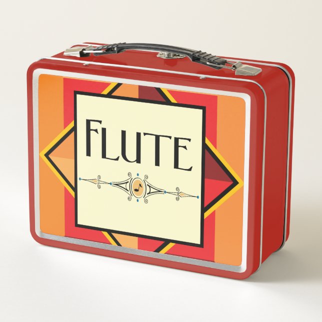 Flutdekorativer Block Metall Brotdose (Rückseite)