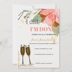 Flute Champagne Divorce Party Invitation