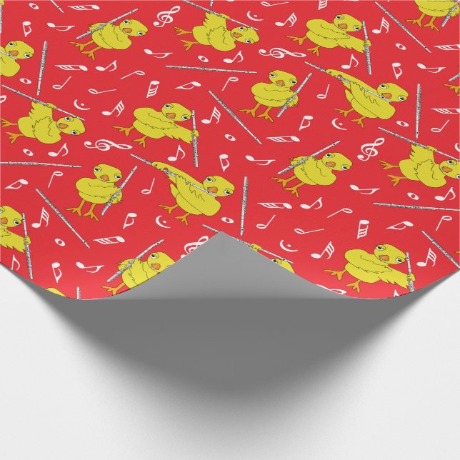 Flute Chick Flute Musiknoten Geschenkpapier (Ecke)