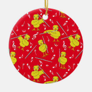 Flute Chick Flutes Musiknoten Keramik Ornament