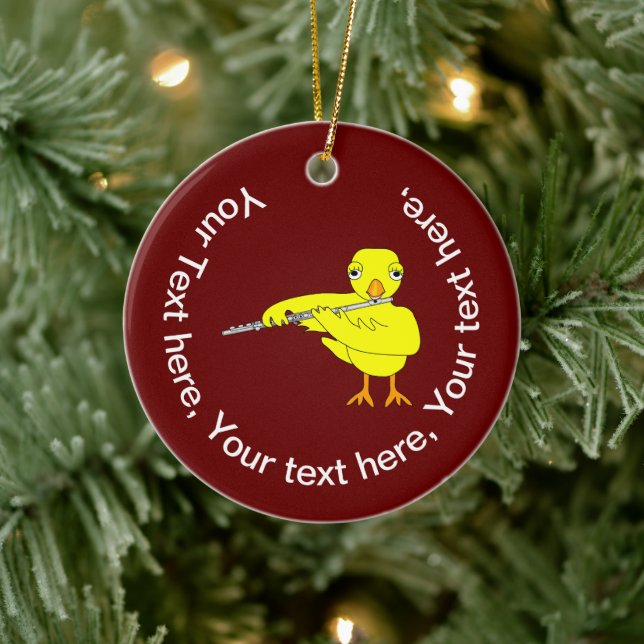 Flute Chick Keramik Ornament (Baum)