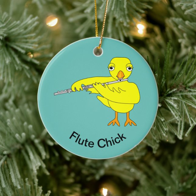 Flute Chick Keramik Ornament (Baum)