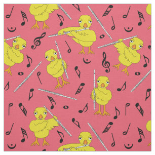 Flute Chick Musiknoten Stoff