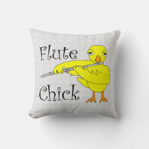 Flute Chick Text Kissen