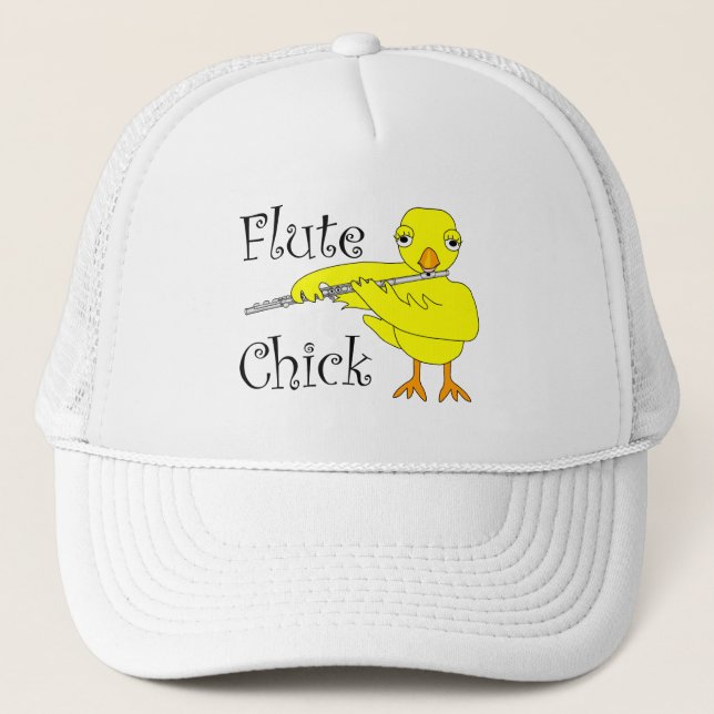 Flute Chick Text Truckerkappe (Vorderseite)