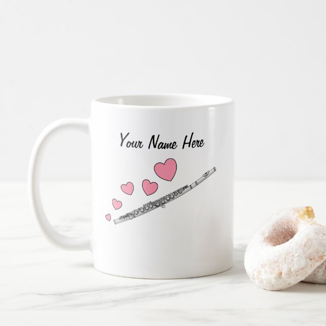 Flute Custom Wedding Tasse Flutist Musician (Mit Donut)