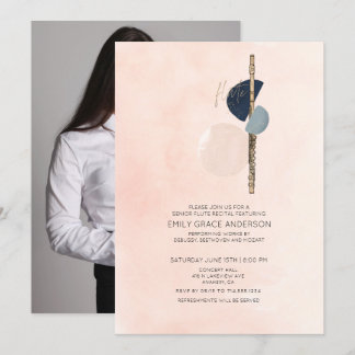 Flute Erwägung Abstrakt Rosa und Blau Foto Einladung
