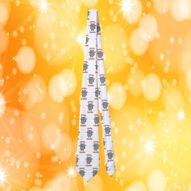 Flute Fanatic Gray Cat Pink Letters Krawatte (A tie with a pattern of gray cats playing the flute with the words flute fanatic in pink.)