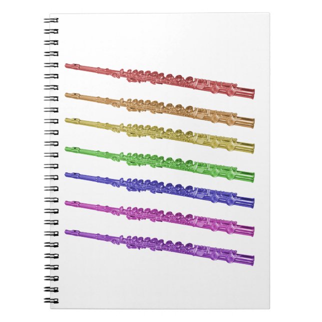 Flute farbiger Regenbogen Notizblock (Vorderseite)