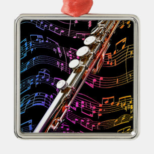 Flute ist meine Passion_ Silbernes Ornament