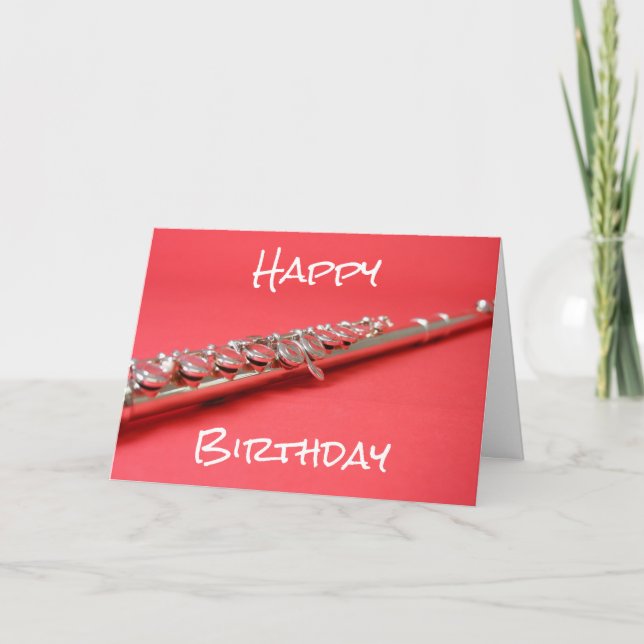 Flute klassisches Musikinstrument Geburtstag Karte (Vorderseite)
