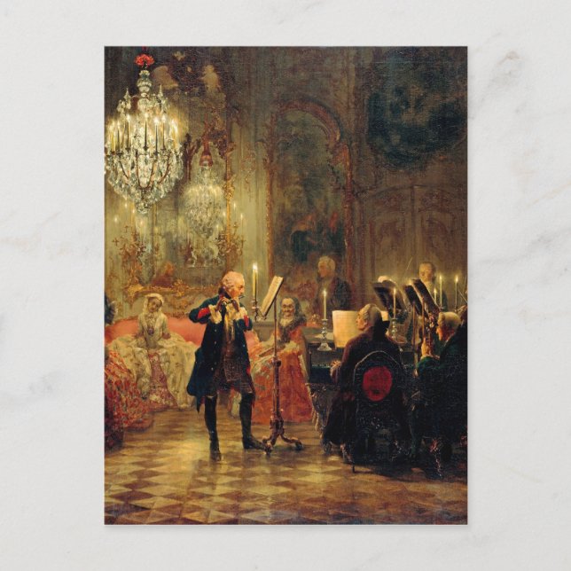 Flute Konzert mit Frederick the Great Postkarte (Vorderseite)