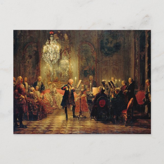 Flute Konzert mit Frederick the Great Postkarte (Vorderseite)