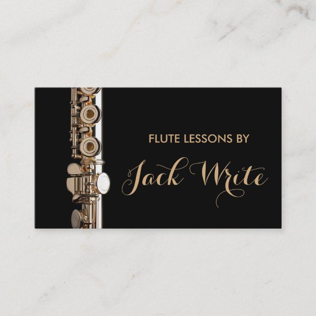 Flute Lektionen Instrument Music Instructor Busine Visitenkarte (Vorderseite)