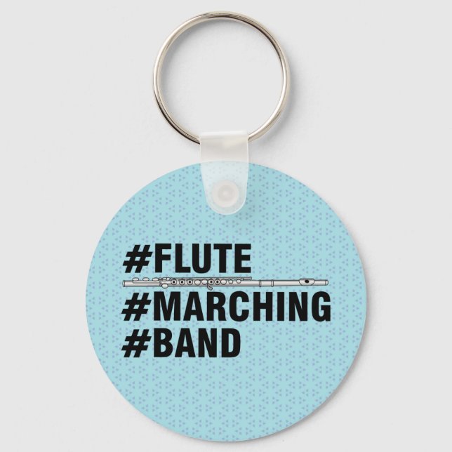 Flute Marching Band Hashtags Schlüsselanhänger (Vorderseite)