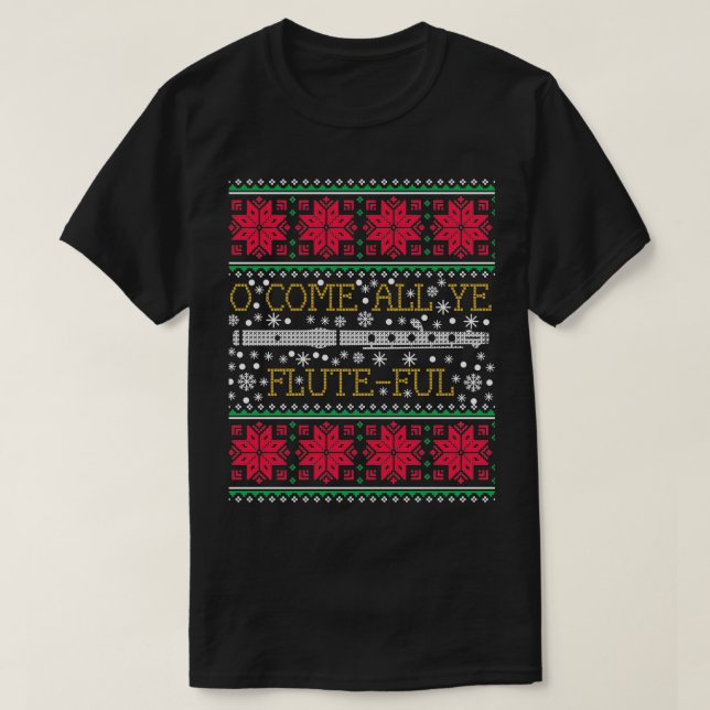 Flute Marching Band Ugi Weihnachts-Sweater-Geschen T-Shirt (Design vorne)