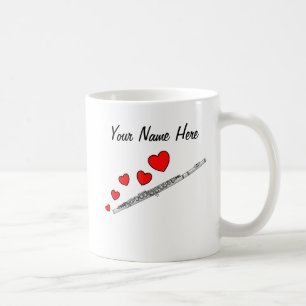 Flute mit Herz Flutist Woodwind Musiker Custom Kaffeetasse