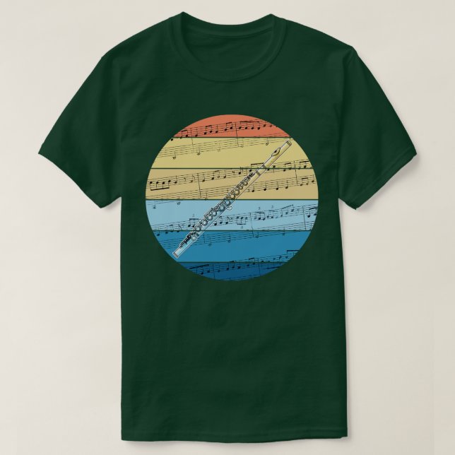 Flute Music Notation Flutist Sommerfestival T-Shirt (Design vorne)