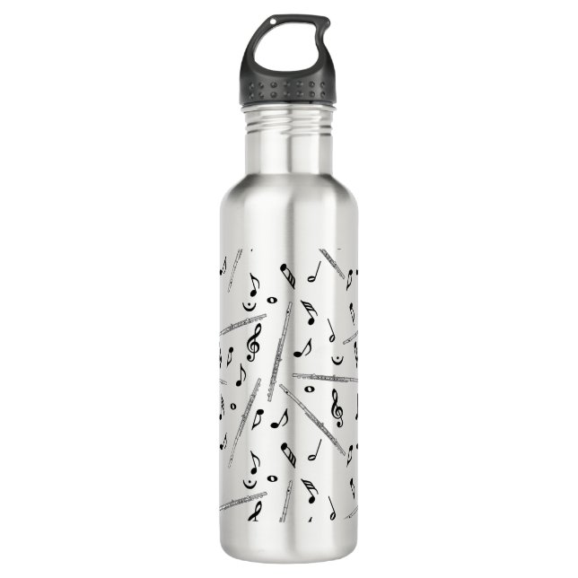 Flute Music Note Edelstahlflasche (Vorderseite)