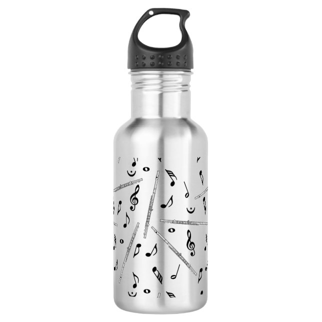Flute Music Note Edelstahlflasche (Vorderseite)