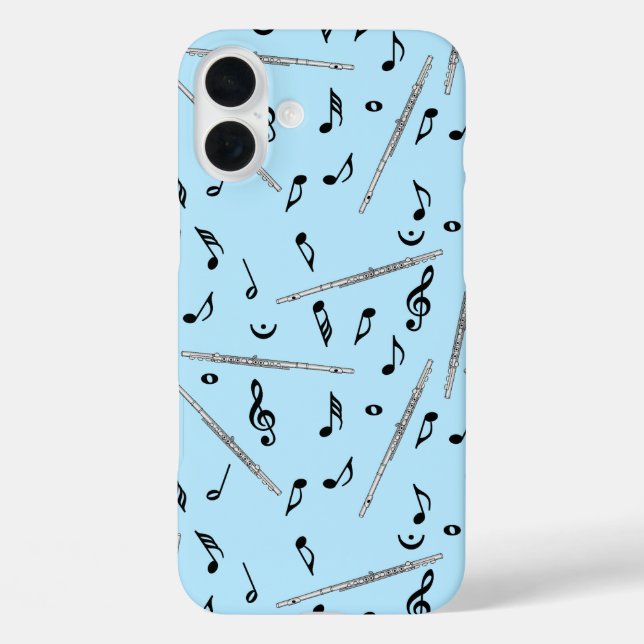 Flute Music Note iPhone 16 Plus Hülle (Rückseite)
