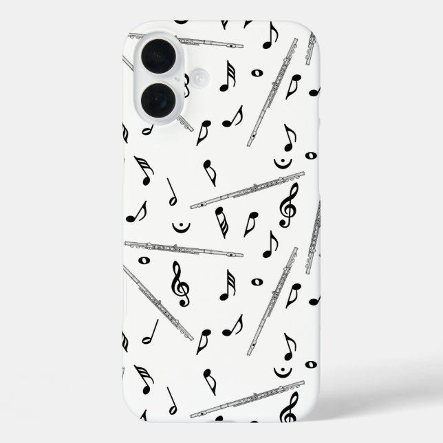 Flute Music Note iPhone 16 Plus Hülle (Rückseite)