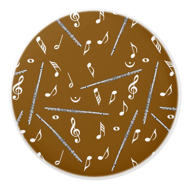 Flute Music Note Keramikknauf (Vorderseite)