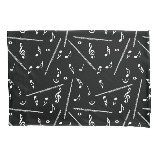 Flute Music Note Kissenbezug (Vorderseite-Links)