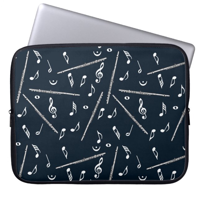 Flute Music Note Laptopschutzhülle (Vorderseite)