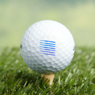 Flute Music Pattern Blue Ombre Golfball