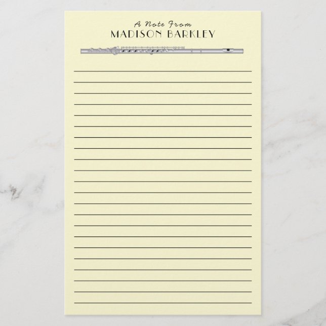 Flute Music Teacher Band Briefpapier (Vorderseite)