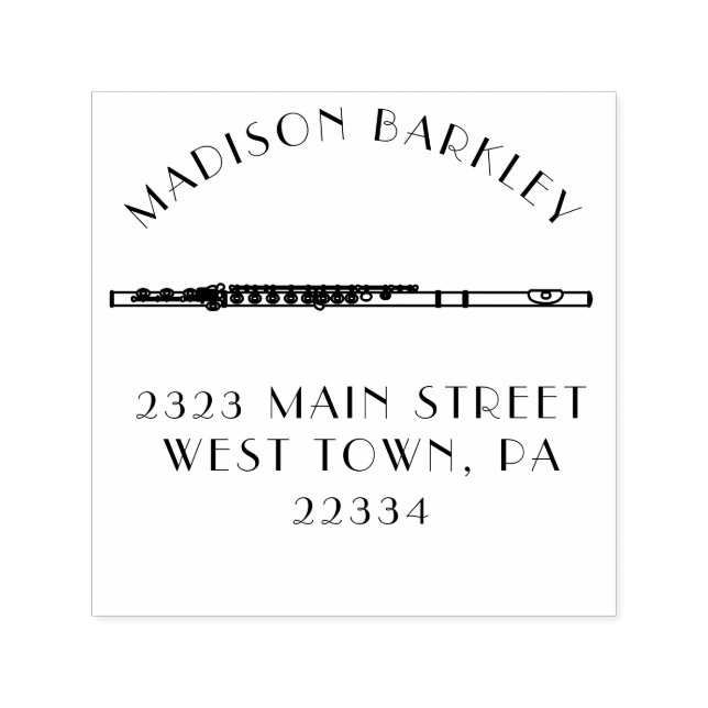 Flute Musician Music Teacher Band Permastempel (Design)