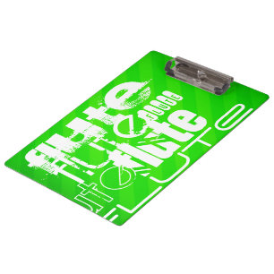 Flute; Neon-grüne Streifen Klemmbrett
