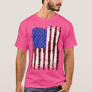 Flute Nouveautés Cadeaux Flute Tshirt 4 juillet Ma