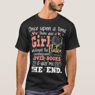Flute Player Book Lover Flutist Marching Musician T-Shirt