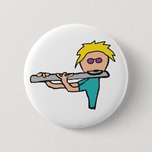 Flute Player Button