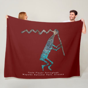 Flute Player Petroglyph Fleece Blanket