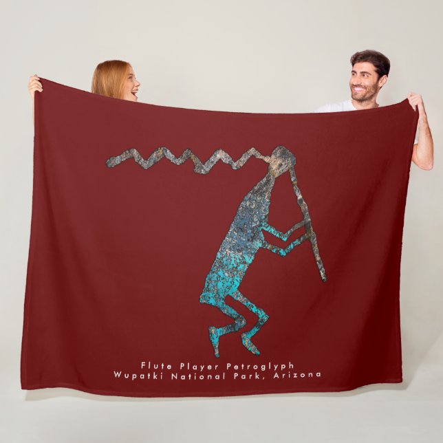 Flute Player Petroglyph Fleece Blanket (Beispiel)