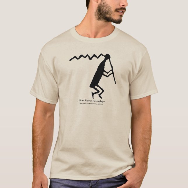 Flute Player Petroglyph T-Shirt (Vorderseite)