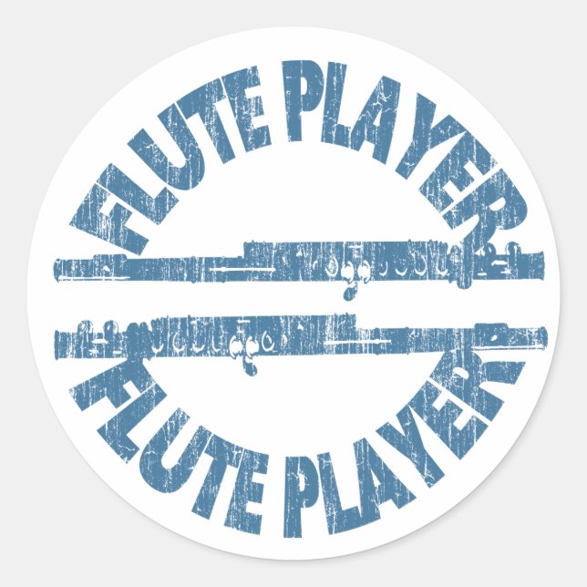 Flute Player Runder Aufkleber (Vorderseite)