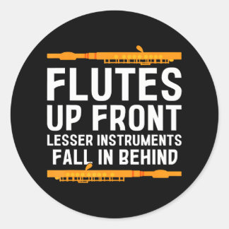 Flute Player Woodwind Instrument Musikalischer Flu Runder Aufkleber