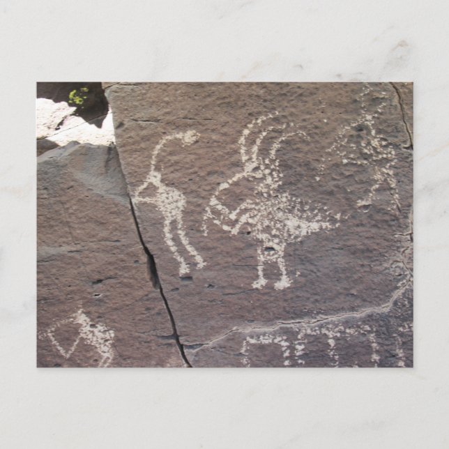 Flute Players Petroglyph Santa Fe New Mexico Postkarte (Vorderseite)