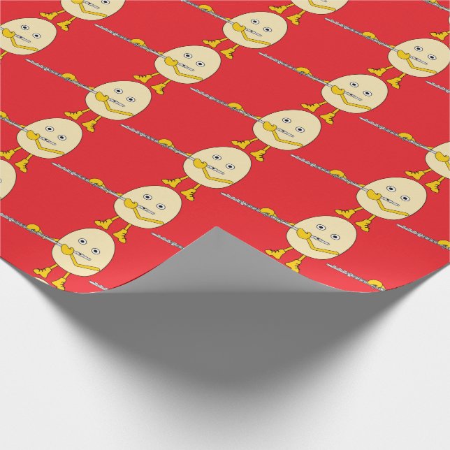 Flute Playing Egghead Geschenkpapier (Ecke)