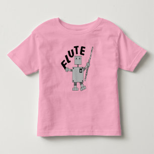 Flute Robot Text Kleinkind T-shirt