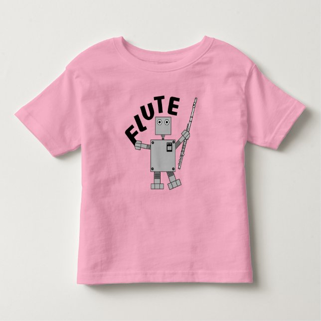 Flute Robot Text Kleinkind T-shirt (Vorderseite)