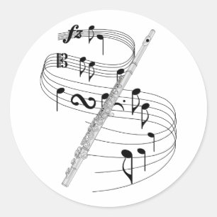 Flute Runder Aufkleber